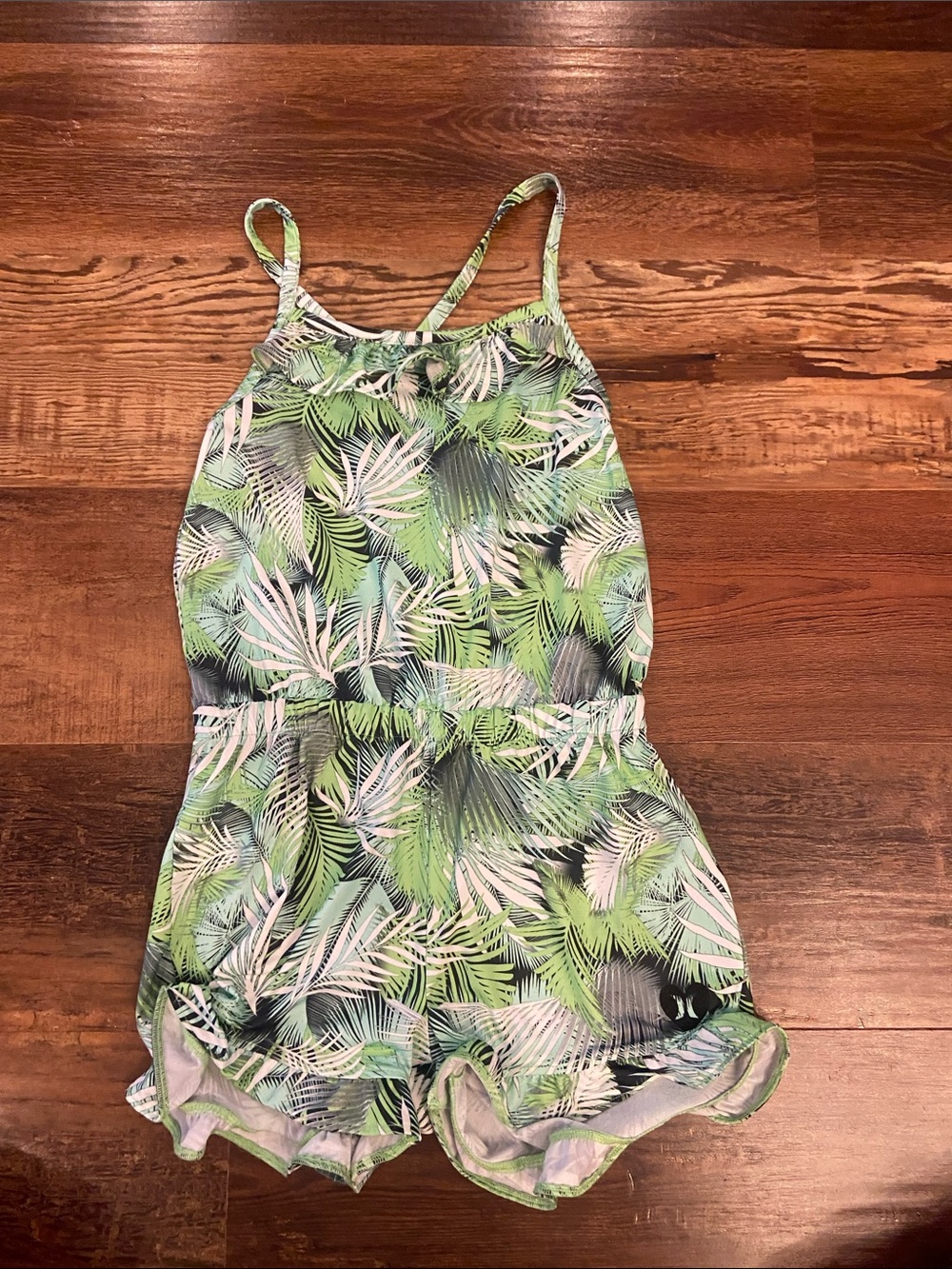 Hurley Green Tropical Leaf Print Romper